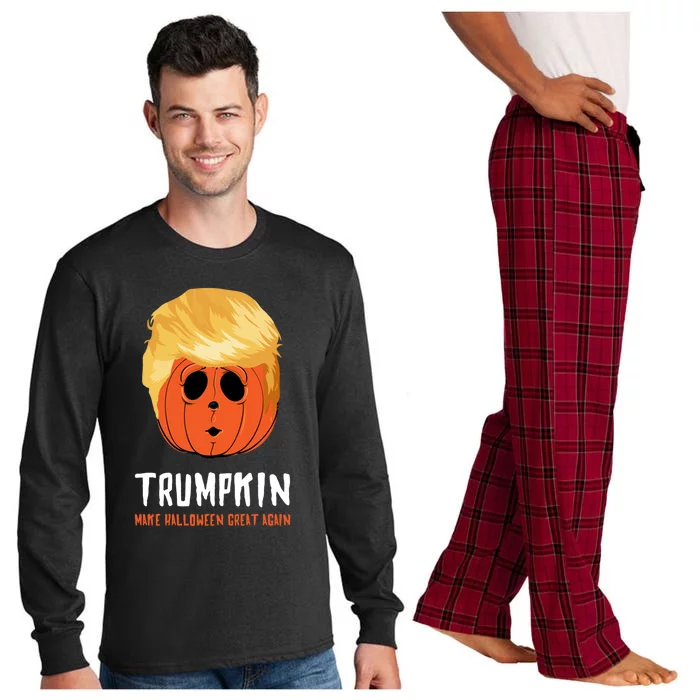 Funny Trumpkin Make Halloween Great Again Gift Long Sleeve Pajama Set