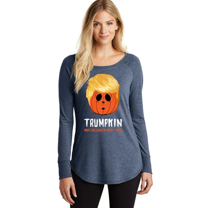 Funny Trumpkin Make Halloween Great Again Gift Women's Perfect Tri Tunic Long Sleeve Shirt