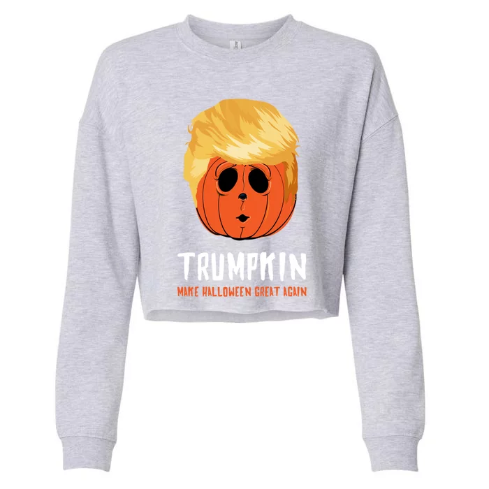 Funny Trumpkin Make Halloween Great Again Gift Cropped Pullover Crew