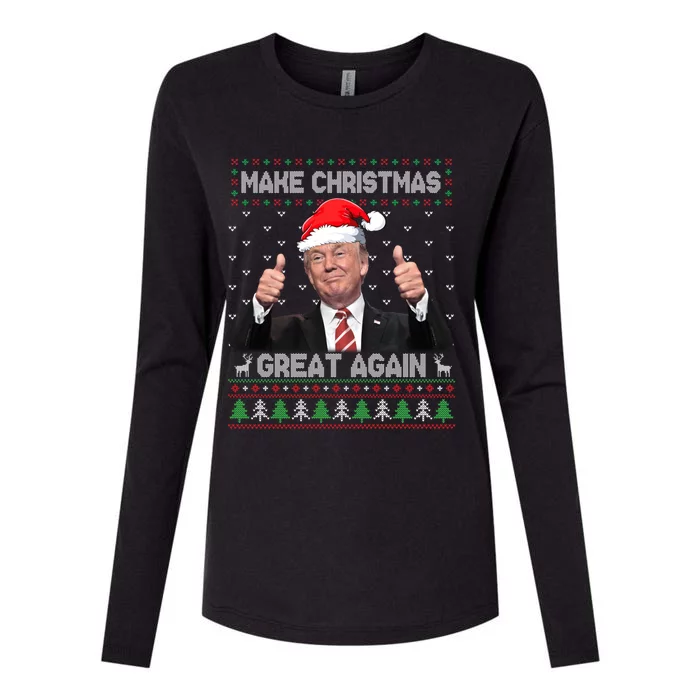 Funny Trump Make Christmas Great Again Ugly Sweater Xmas Meaningful Gift Womens Cotton Relaxed Long Sleeve T-Shirt