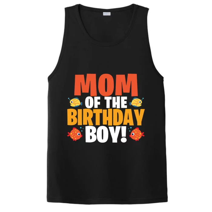 Fishing Theme Mom Of The Birthday Great Gift Performance Tank