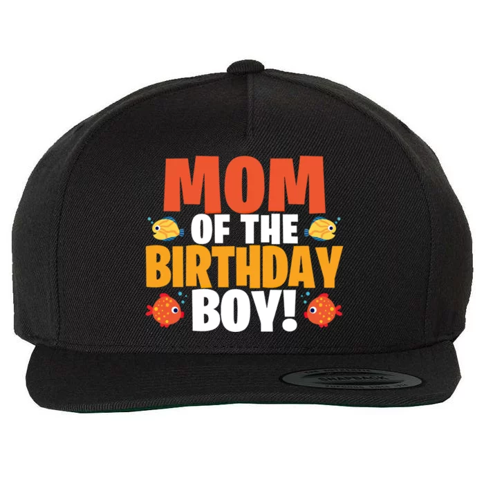 Fishing Theme Mom Of The Birthday Great Gift Wool Snapback Cap