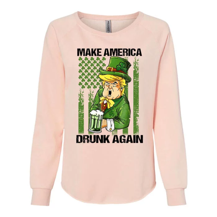 Funny Trump Make America Drunk Again Beer St Patricks Day Great Gift Womens California Wash Sweatshirt