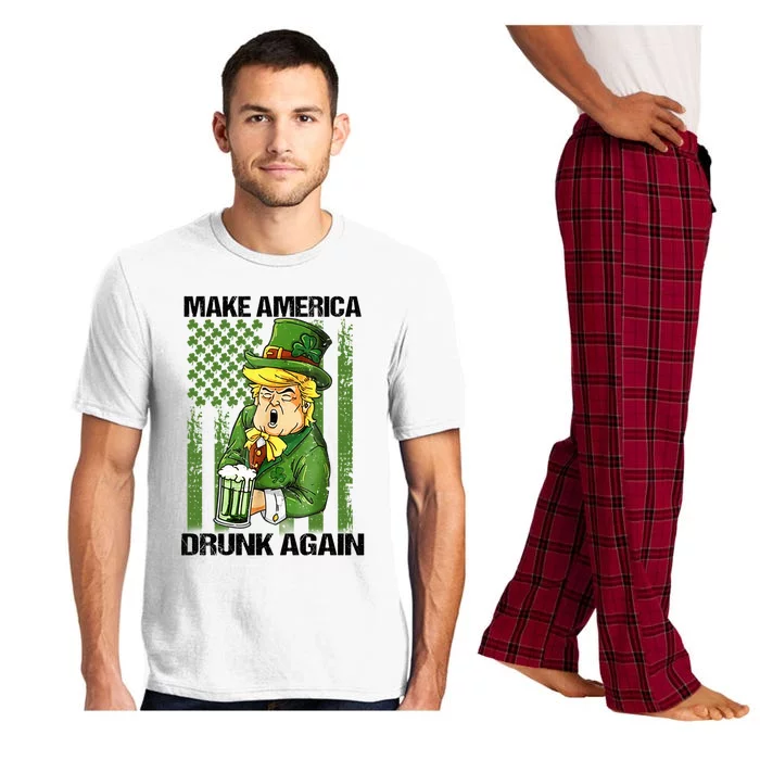 Funny Trump Make America Drunk Again Beer St Patricks Day Great Gift Pajama Set