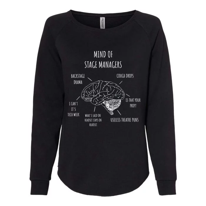 Funny Theatre Mind Of Stage Manager Broadway Musical Theater Gift Womens California Wash Sweatshirt