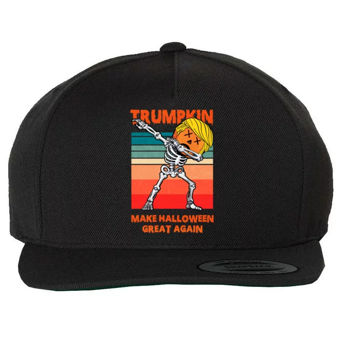 Funny Trumpkin Make Halloween Great Again Vintage Gift Wool Snapback Cap