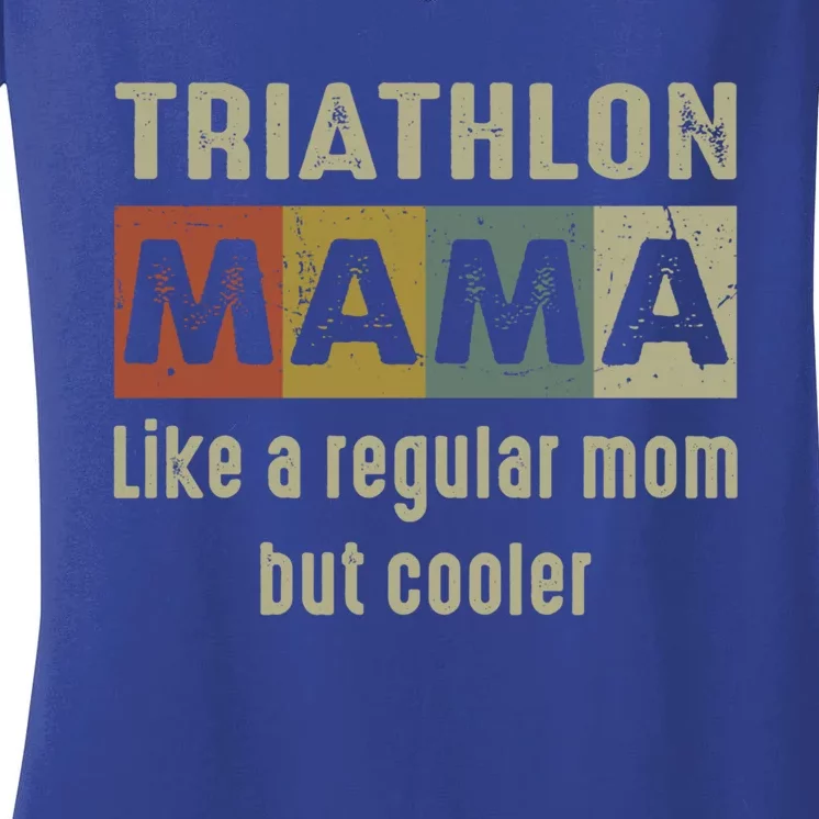 Funny Triathlon Mom Definition Proud Triathlon Mom Gift Women's V-Neck T-Shirt