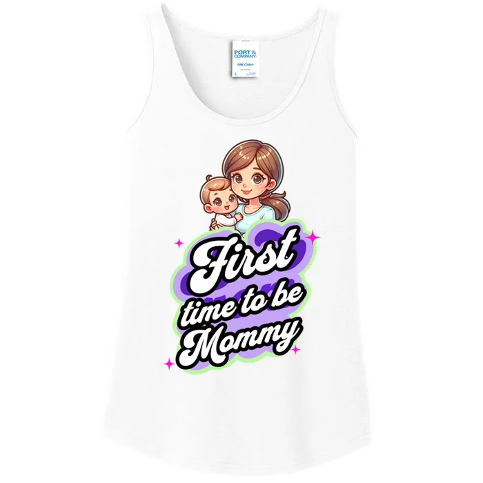 First Time Mommy Soon To Be Mommy New Mom Ladies Essential Tank