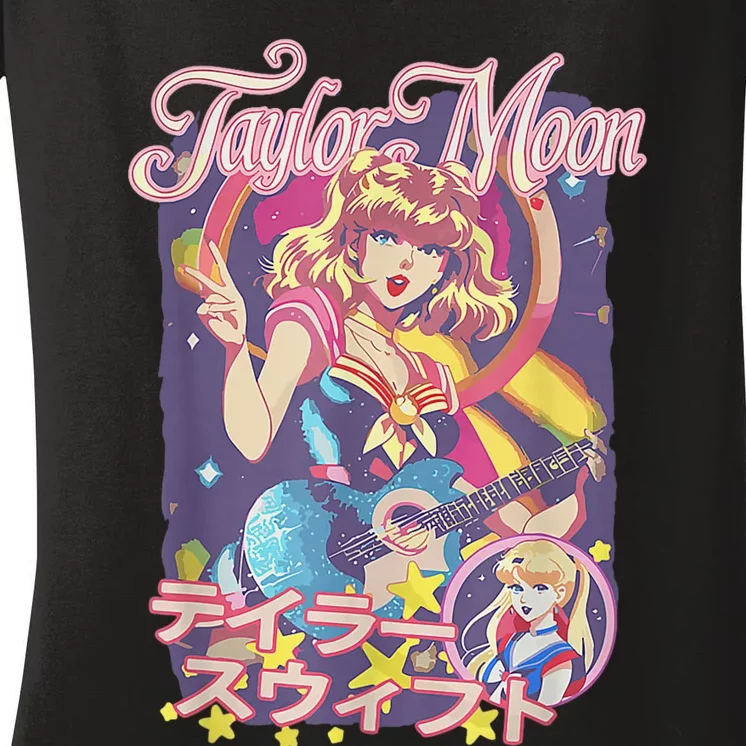 Funny Taylor Moon Personalized Taylor First Name Women's V-Neck T-Shirt