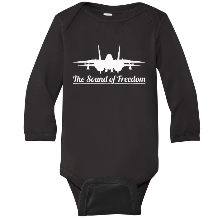 F14 Tomcat Military Fighter Jet Noise Soundof Freedom Art Baby Long Sleeve Bodysuit