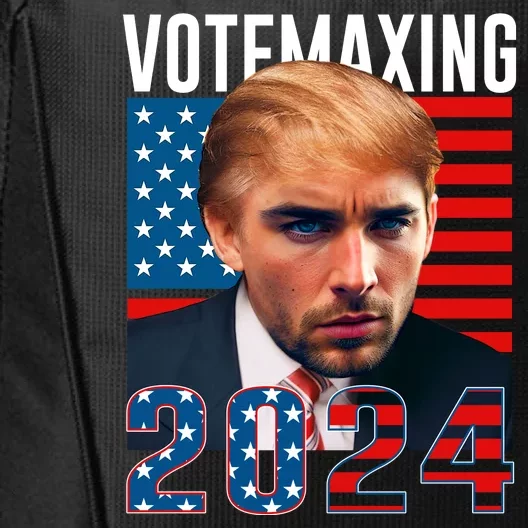 Funny Trump Male Model Vote Maxing 2024 Election City Backpack