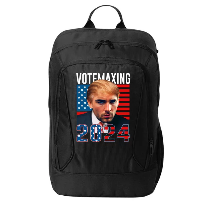 Funny Trump Male Model Vote Maxing 2024 Election City Backpack