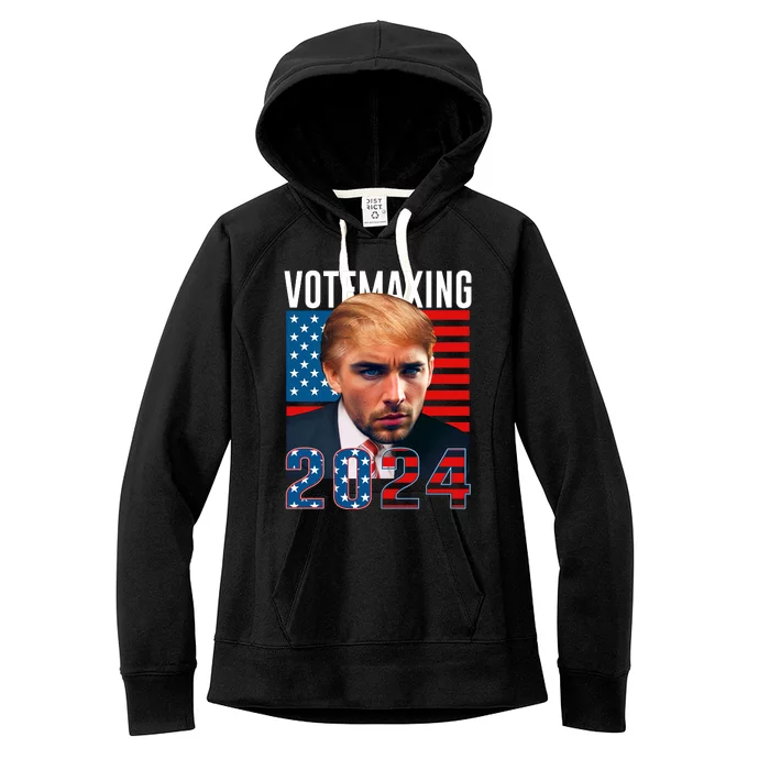 Funny Trump Male Model Vote Maxing 2024 Election Women's Fleece Hoodie