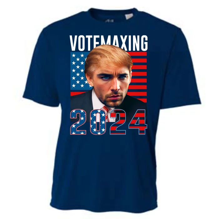 Funny Trump Male Model Vote Maxing 2024 Election Cooling Performance Crew T-Shirt