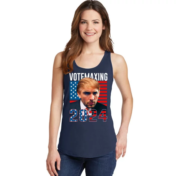 Funny Trump Male Model Vote Maxing 2024 Election Ladies Essential Tank