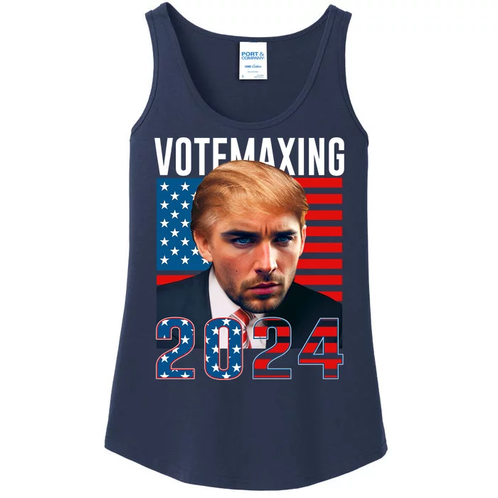 Funny Trump Male Model Vote Maxing 2024 Election Ladies Essential Tank