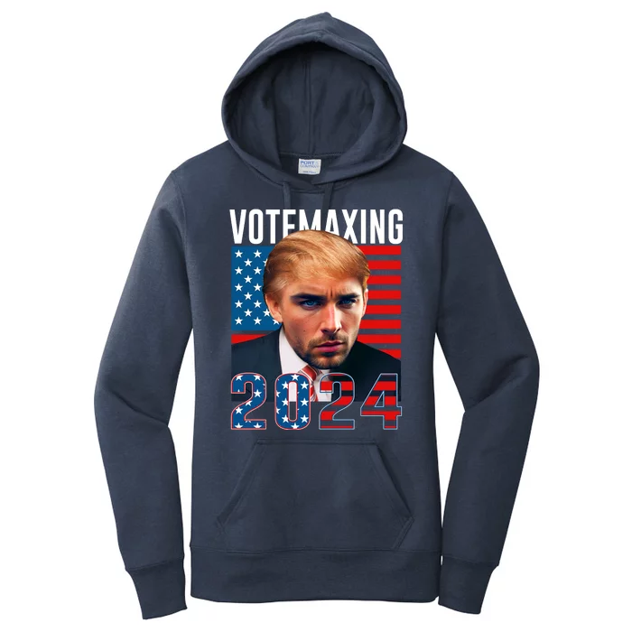 Funny Trump Male Model Vote Maxing 2024 Election Women's Pullover Hoodie