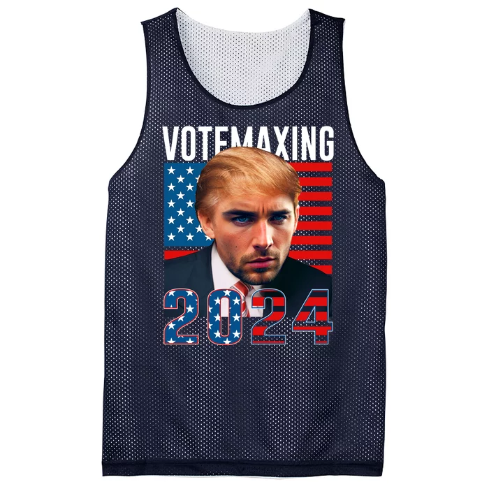 Funny Trump Male Model Vote Maxing 2024 Election Mesh Reversible Basketball Jersey Tank