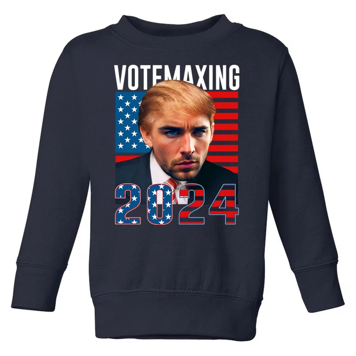 Funny Trump Male Model Vote Maxing 2024 Election Toddler Sweatshirt