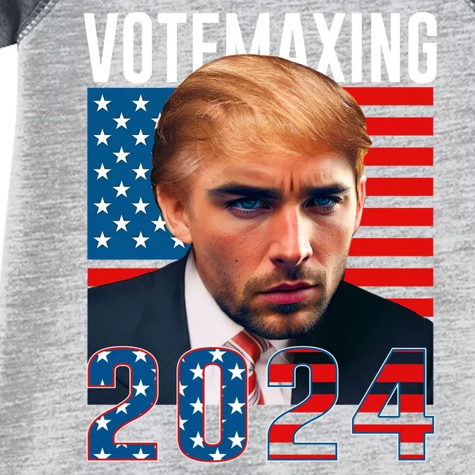 Funny Trump Male Model Vote Maxing 2024 Election Infant Baby Jersey Bodysuit