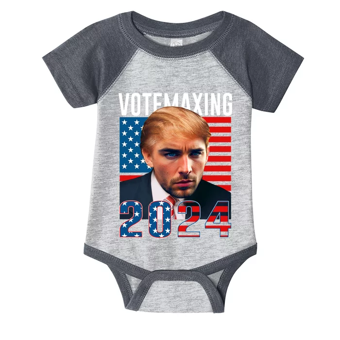 Funny Trump Male Model Vote Maxing 2024 Election Infant Baby Jersey Bodysuit