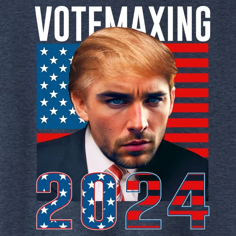 Funny Trump Male Model Vote Maxing 2024 Election Women's Crop Top Tee