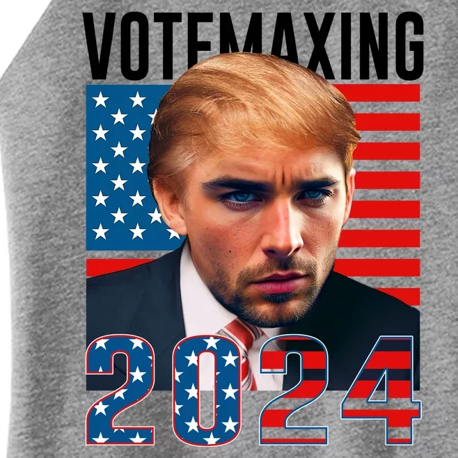 Funny Trump Male Model Vote Maxing 2024 Election Women’s Perfect Tri Rocker Tank