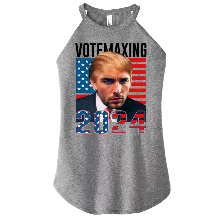 Funny Trump Male Model Vote Maxing 2024 Election Women’s Perfect Tri Rocker Tank