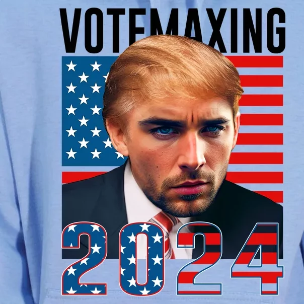 Funny Trump Male Model Vote Maxing 2024 Election Unisex Surf Hoodie