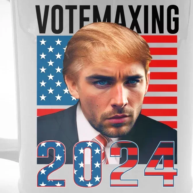 Funny Trump Male Model Vote Maxing 2024 Election Front & Back Beer Stein