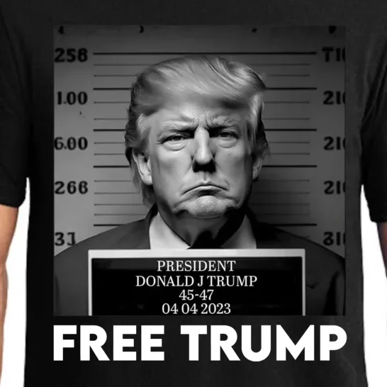 Free Trump Mug Shot Trump Not Guilty MugShot Pajama Set