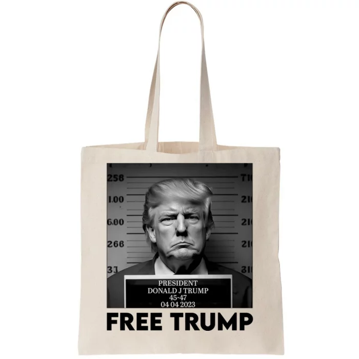 Free Trump Mug Shot Trump Not Guilty MugShot Tote Bag