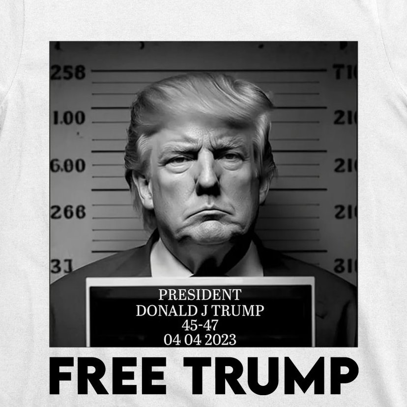 Free Trump Mug Shot Trump Not Guilty MugShot T-Shirt | TeeShirtPalace