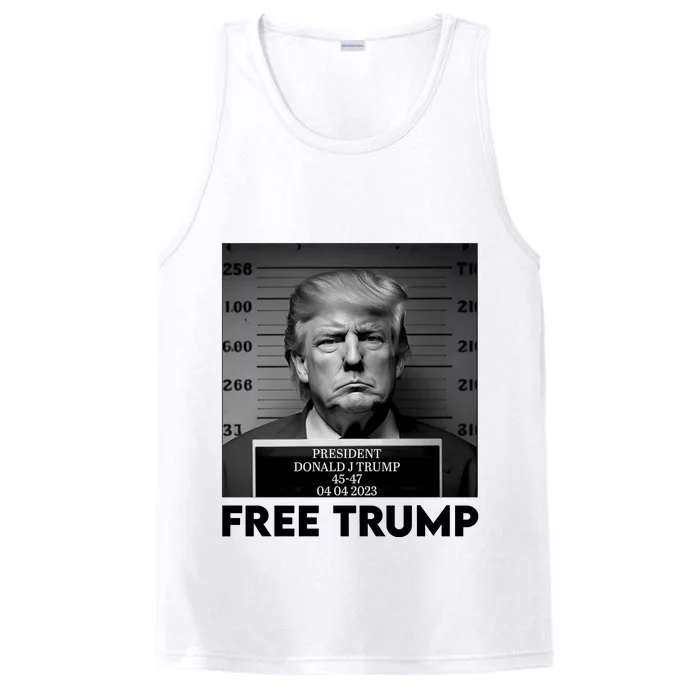 Free Trump Mug Shot Trump Not Guilty MugShot Performance Tank