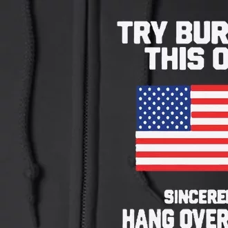 Funny Tom Macdonald Try Burning This One Sincerely Hang Over Gang Full Zip Hoodie