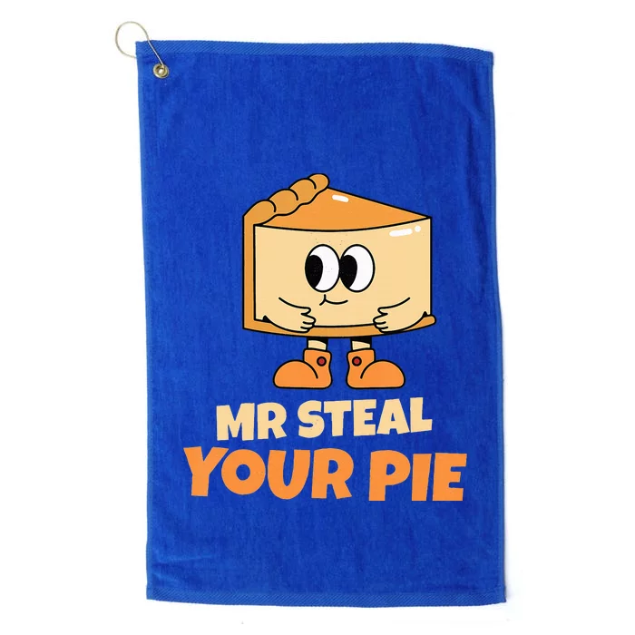 Funny Thanksgiving Mr Steal Your Pie Baby Outfit Platinum Collection Golf Towel