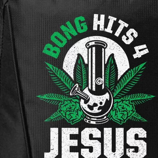 Funny THC Marijuana Stoner Cannabis Weed Bong Hits 4 Jesus City Backpack