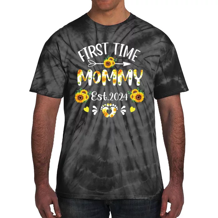 First Time Mommy 2024 Mothers Day Soon To Be Mom Pregnancy Tie-Dye T-Shirt