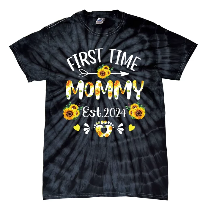 First Time Mommy 2024 Mothers Day Soon To Be Mom Pregnancy Tie-Dye T-Shirt