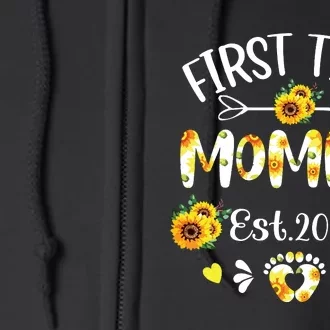 First Time Mommy 2024 Mothers Day Soon To Be Mom Pregnancy Full Zip Hoodie