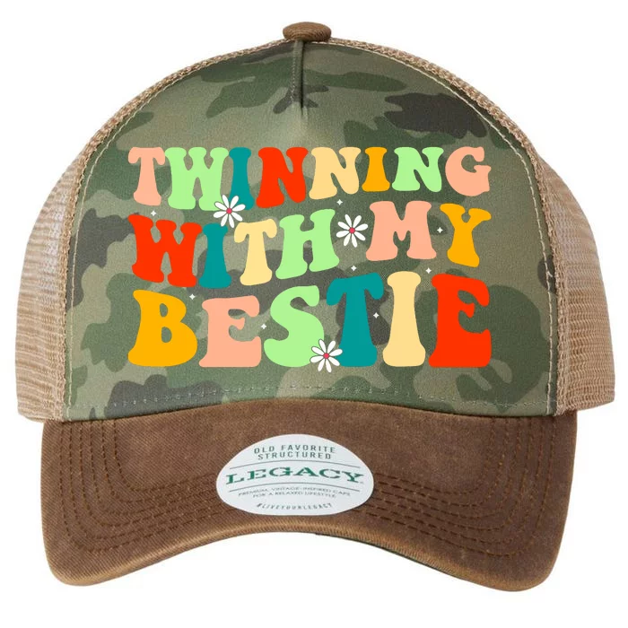 Funny Twin Matching Twins Day Friend Twinning With My Bestie Legacy Tie Dye Trucker Hat