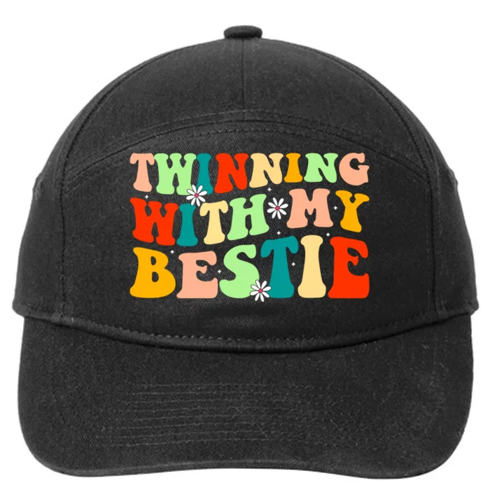 Funny Twin Matching Twins Day Friend Twinning With My Bestie 7-Panel Snapback Hat