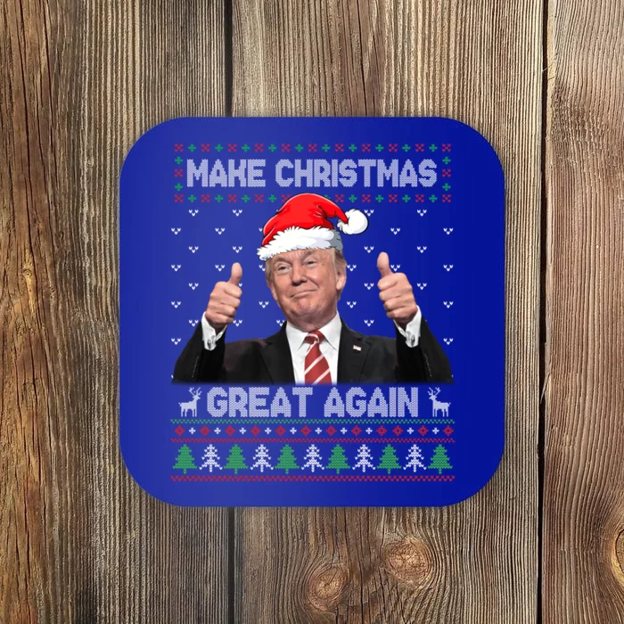 Funny Trump Make Christmas Great Again Ugly Xmas Gift Coaster