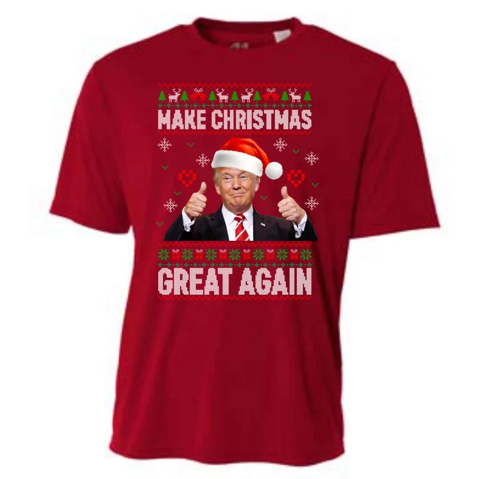 Funny Trump Make Christmas Great Again Ugly Xmas Gift Cooling Performance Crew T-Shirt