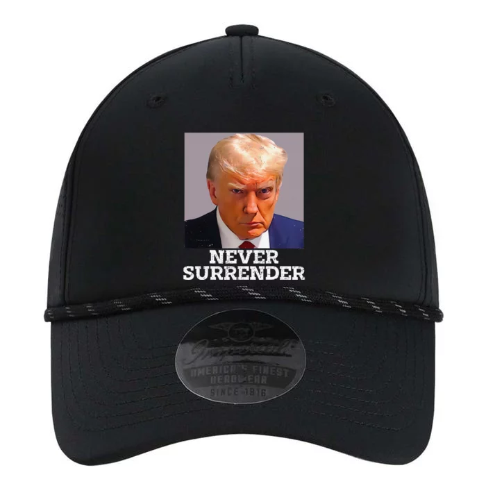 Funny Trump Mug Shot Donald Trump Mug Shot Never Surrender Gift Performance The Dyno Cap