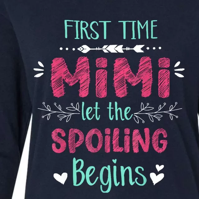 First Time Mimi Let The Spoiling Begin Funny New Grandma Womens Cotton Relaxed Long Sleeve T-Shirt