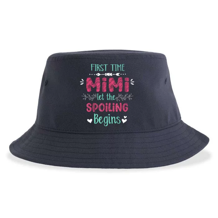 First Time Mimi Let The Spoiling Begin Funny New Grandma Sustainable Bucket Hat