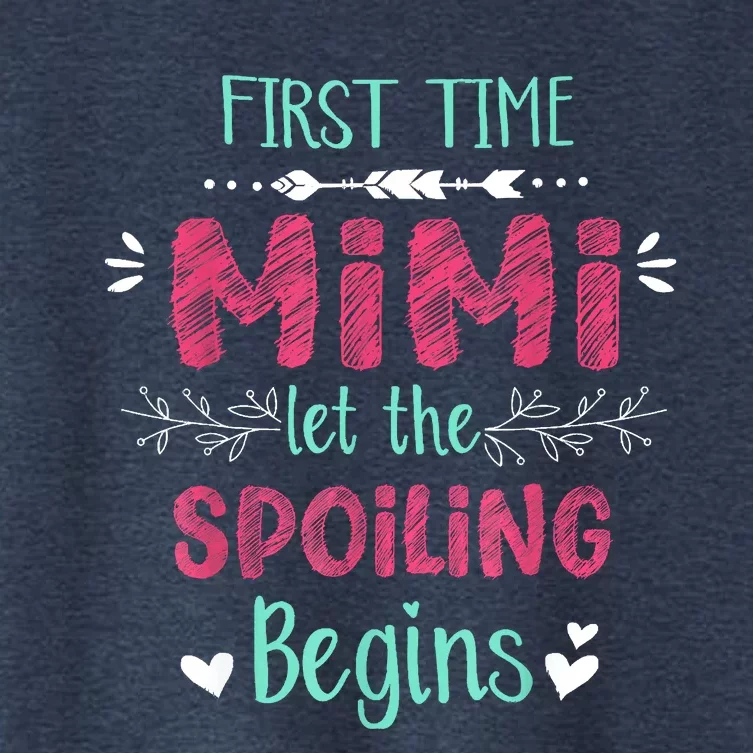 First Time Mimi Let The Spoiling Begin Funny New Grandma Women's Crop Top Tee