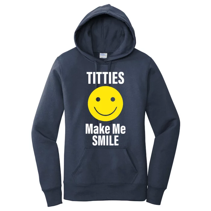 Funny Titties Make Me Smile Women's Pullover Hoodie