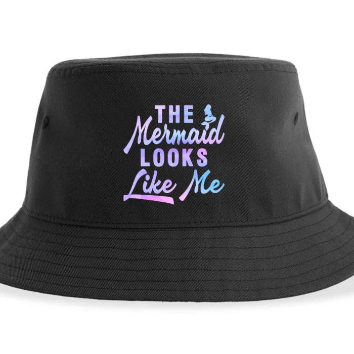 Funny The Mermaid Looks Like Me Quote Sustainable Bucket Hat